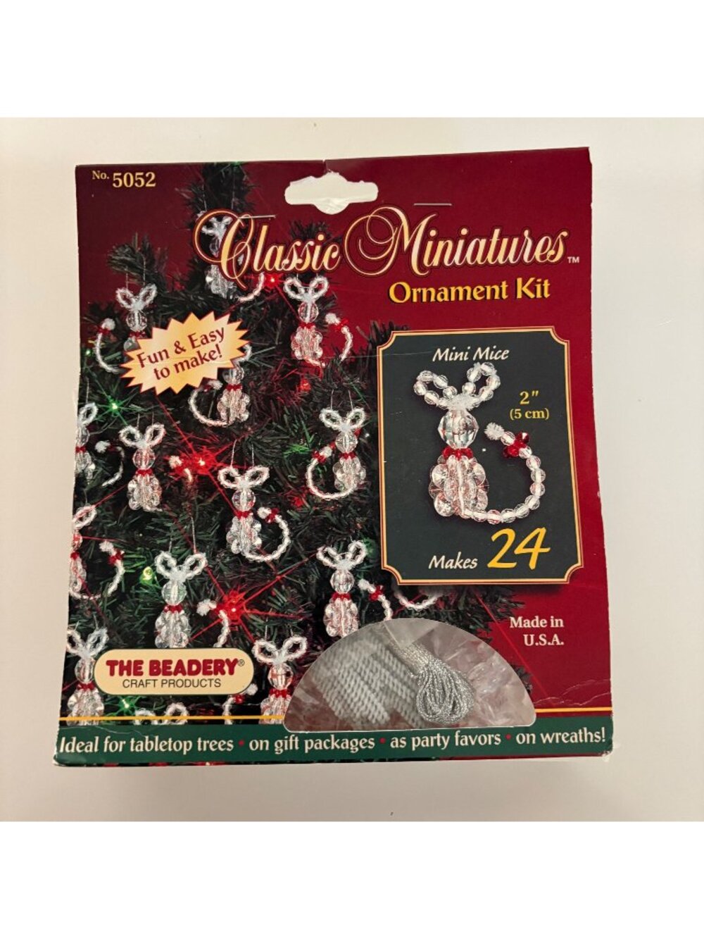 The Beadery Mini Mice Ornament Kit 5052 Makes 24 Ornaments Craft DIY